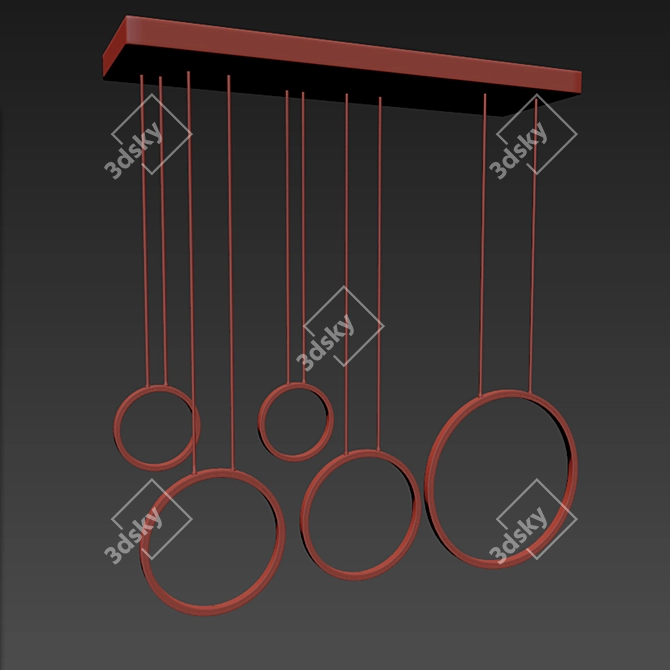 Modern Ring Pendant Light 3D model image 2