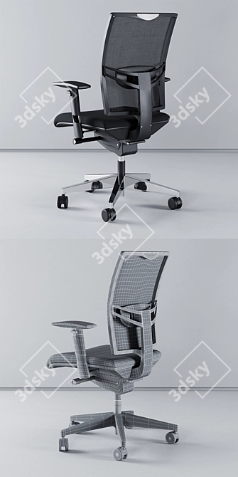 Ergonomic Stockholm Desk Chair 3D model image 3