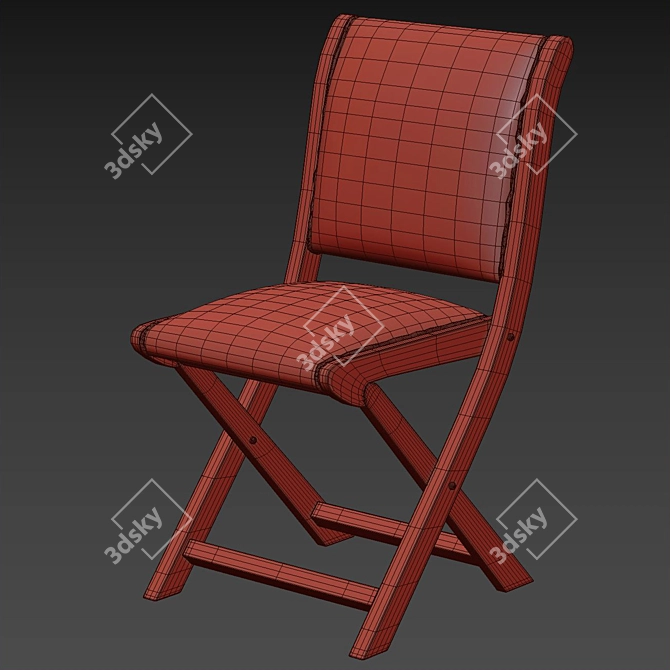 Sophisticated Embroidered Folding Chair 3D model image 3