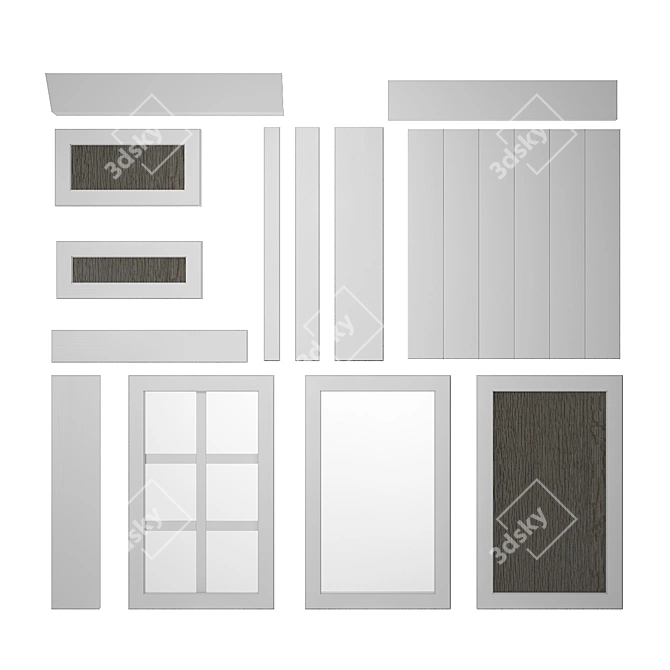 Title: Sleek and Stylish Facades for Creative Spaces 3D model image 2