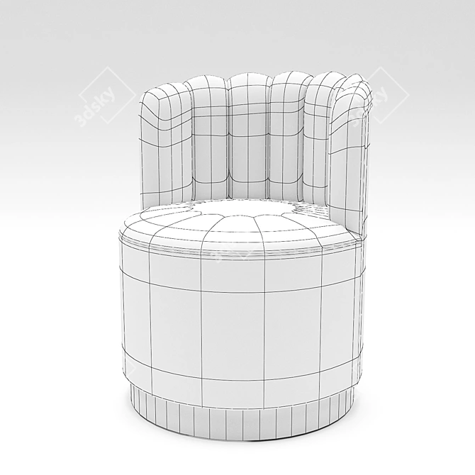 Plush Beauty Vanity Chair 3D model image 3