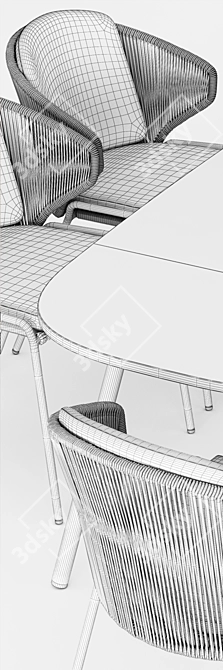 Elegant Manutti Radius Chair & Minus Table 3D model image 3