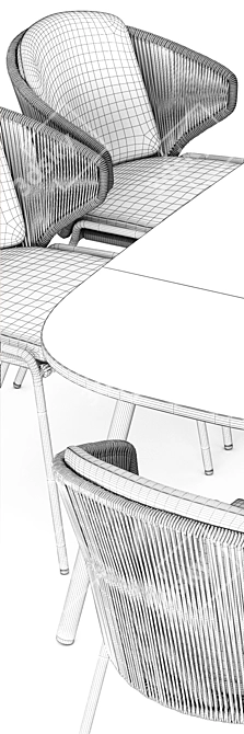 Elegant Manutti Radius Chair & Minus Table 3D model image 6