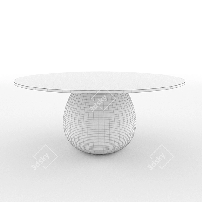 Crackle Finish Marble Round Table 3D model image 2