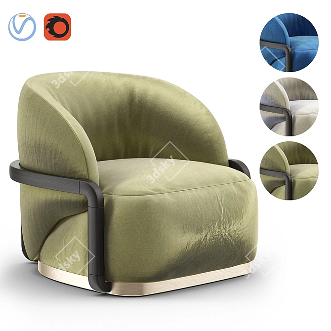 Regal Peacock Lounge Chair 3D model image 1