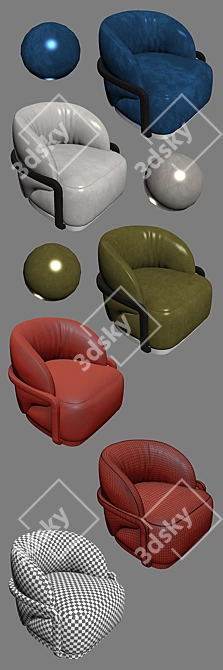 Regal Peacock Lounge Chair 3D model image 3