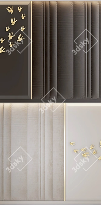 Gulls Decor Panel: Stylish Wall Decoration 3D model image 2