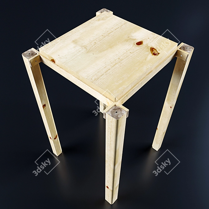 Elegant Wood Chair | Enhanced with 3D Texture 3D model image 3