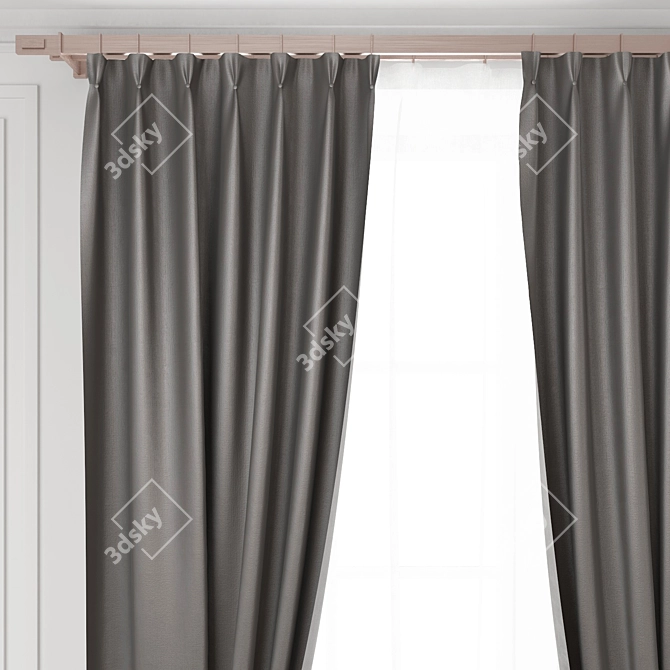 Gray Satin Blind with Copper Accents 3D model image 2