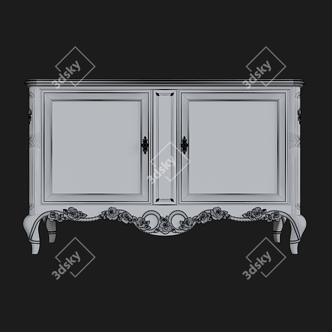 Elegant Stella Mobile Dresser 3D model image 3