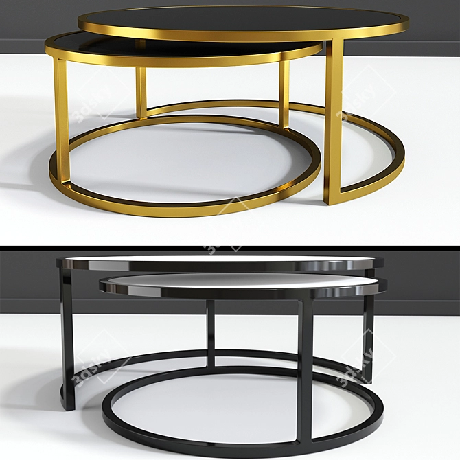 Ginny Nesting Coffee Tables - Versatile and Stylish 3D model image 1