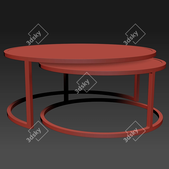 Ginny Nesting Coffee Tables - Versatile and Stylish 3D model image 2