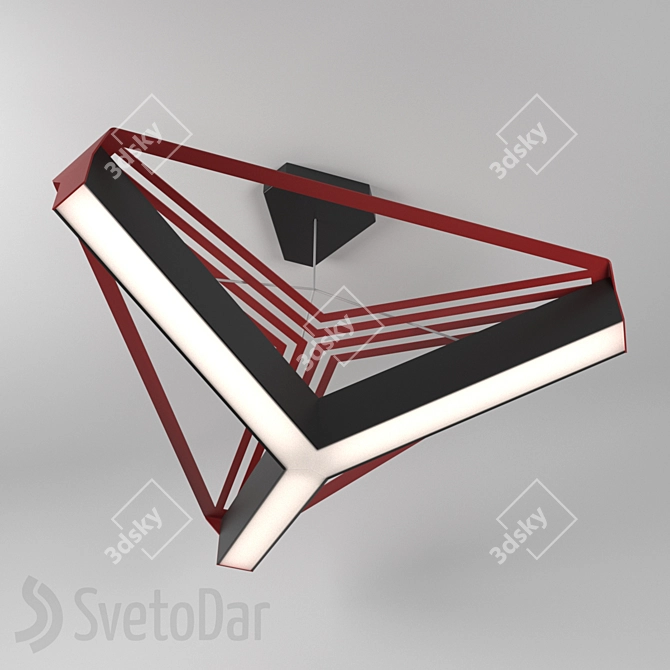 Versatile Triple-Segmented Pendant Light 3D model image 1