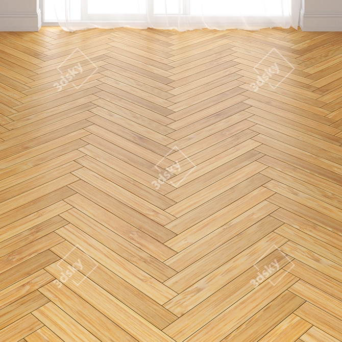 Bamboo Parquet Flooring: Laquer, Chevron, Herringbone 3D model image 1