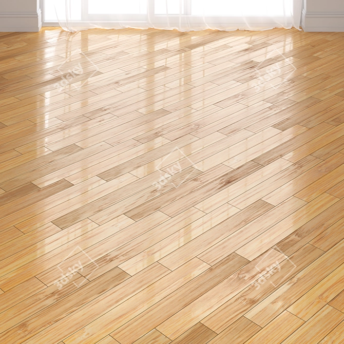 Bamboo Parquet Flooring: Laquer, Chevron, Herringbone 3D model image 3