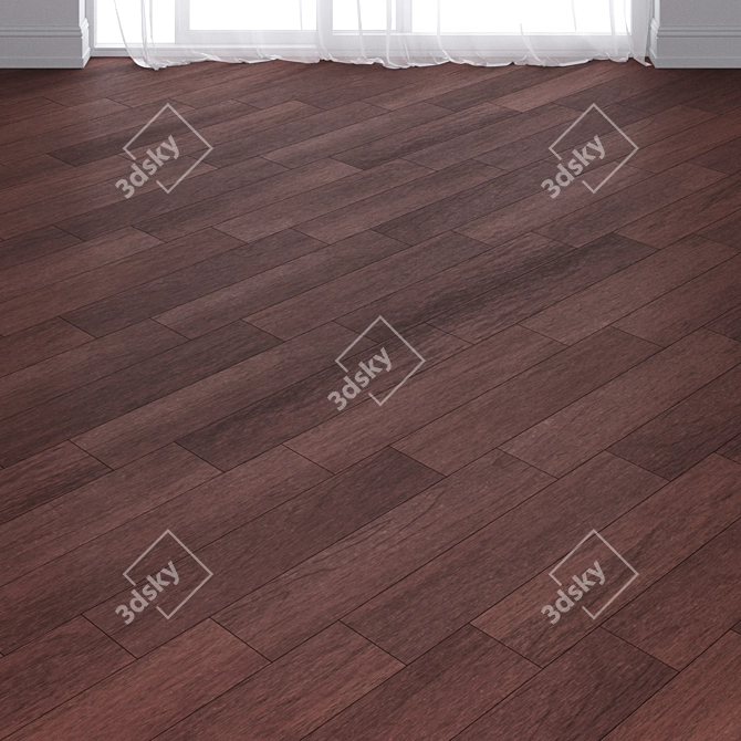 Brown Pear Wood Parquet: Deck, Chevron, Herringbone 3D model image 3