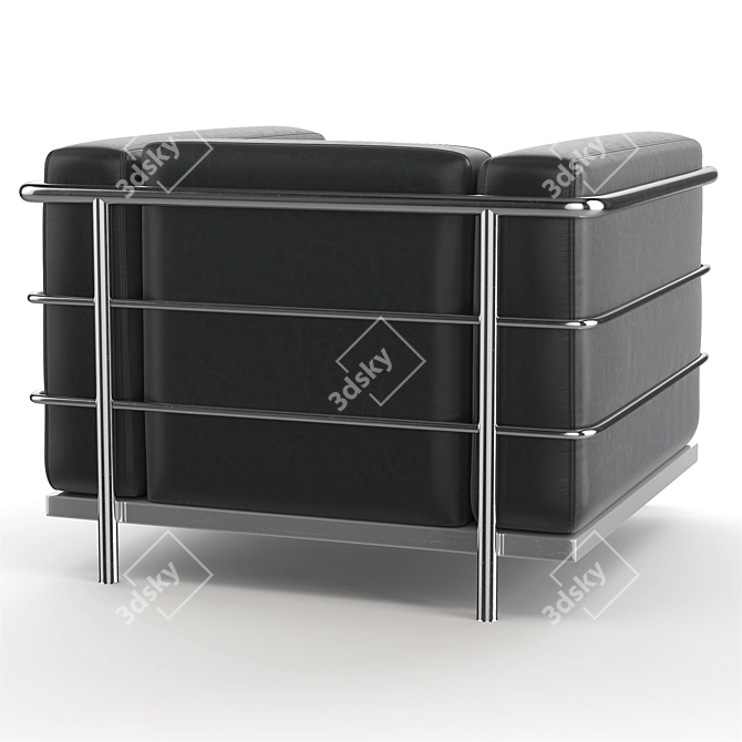 Zuo Fortress Black Armchair: Modern Comfort 3D model image 2