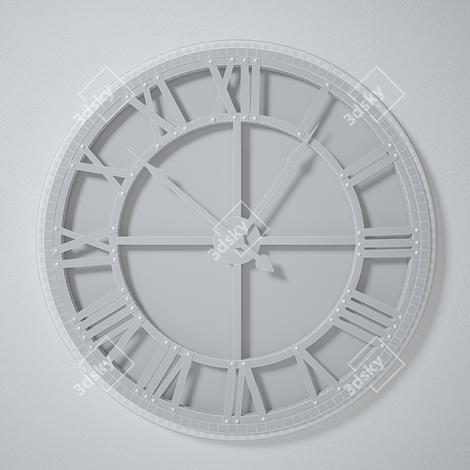 Reflective Timepiece - Wall Clock 3D model image 3