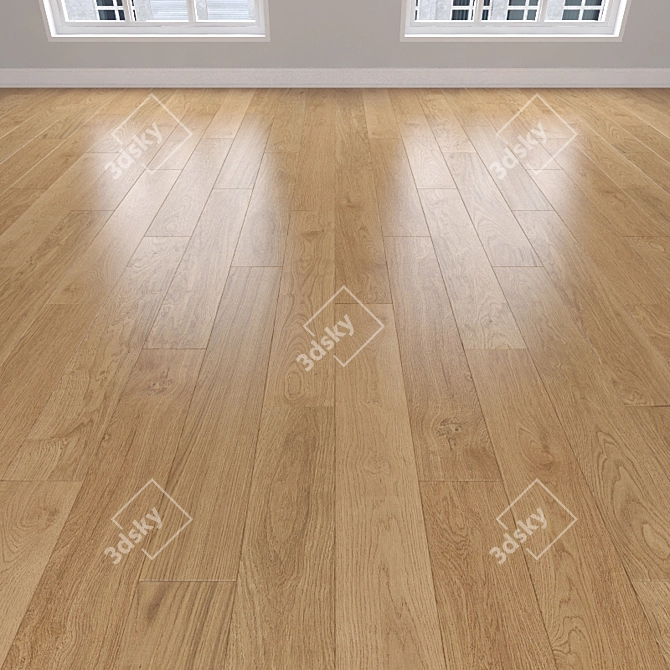Oak Parquet: Herringbone, Linear, & Chevron 3D model image 1