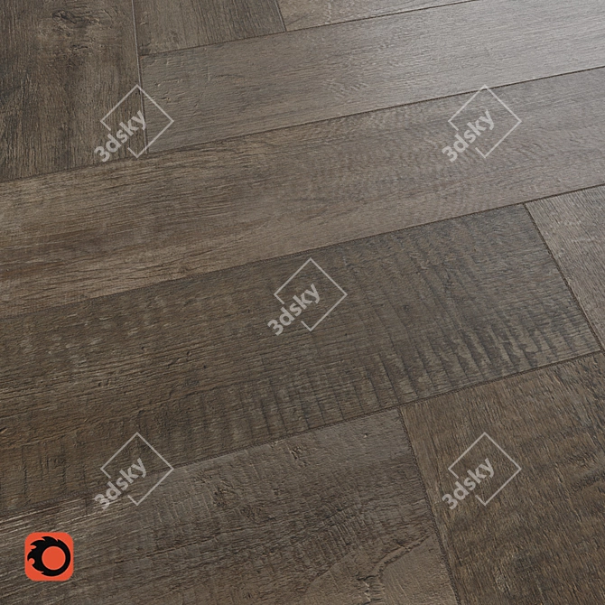 Grusha Wood Tile: Textured Brown Floor Option 3D model image 3