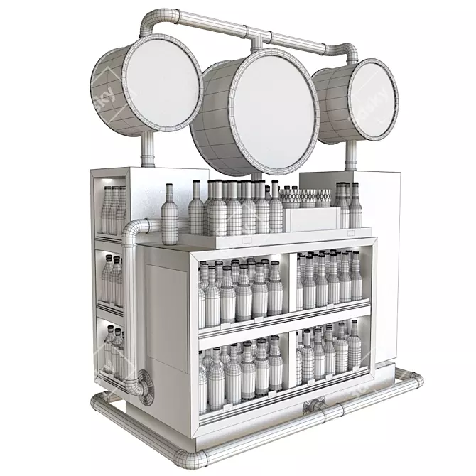 Craft Beer Exhibitor Table 3D model image 3