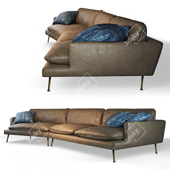 Island Sofa: Black Tie Elegance 3D model image 2