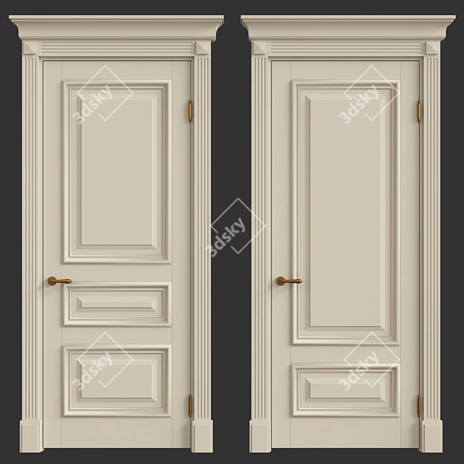 Elegant Classic Interior Doors 3D model image 1
