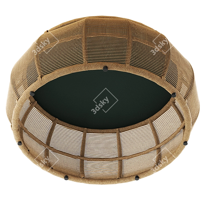 Tropical Round Wicker Garden Coffee Table 3D model image 2
