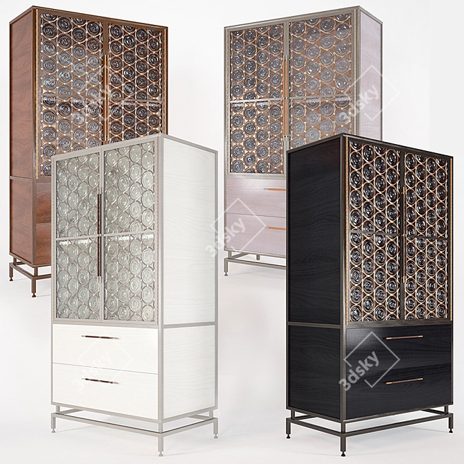 Rondelle Glass Disc Armoire 3D model image 2