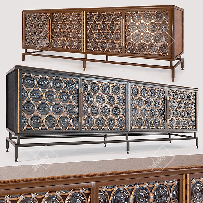 Elegant Glass Credenza by John Pomp 3D model image 1