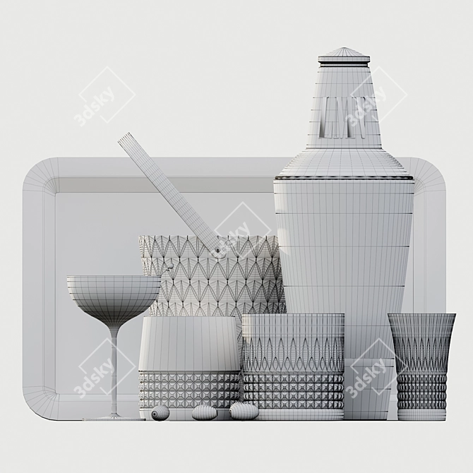 Title: Elegant Crystal Barware Set 3D model image 3