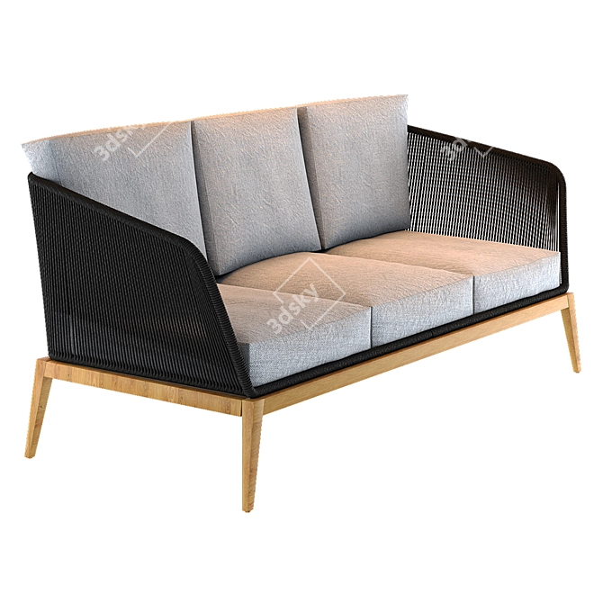 Costa Rica Anthracite Gray Woven Cord Sofa 3D model image 2