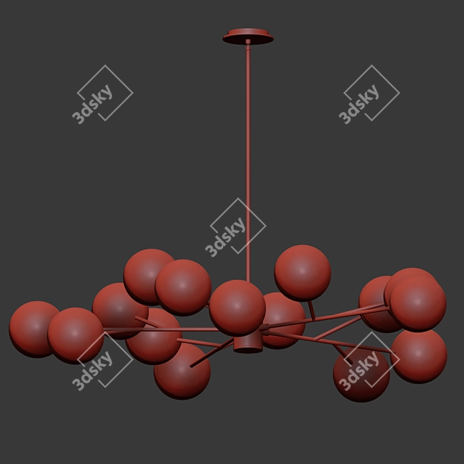 Modern Orb Pendant with Clear & Opaque Glass 3D model image 2