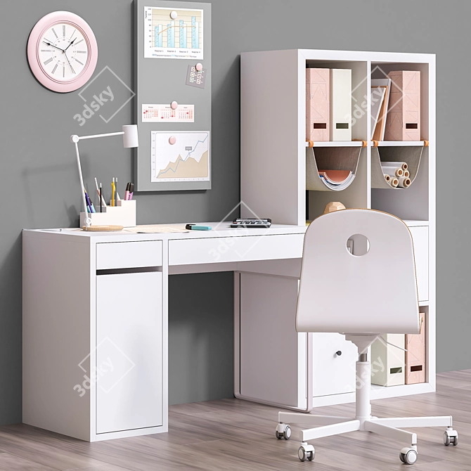 Modern Workspace Set 3D model image 2