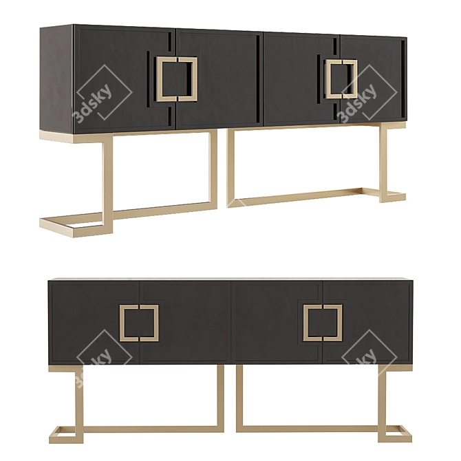 Elegant Rosewood Buffet - Neiman Marcus 3D model image 1