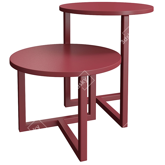 Modern Twin Square Coffee Table 3D model image 2