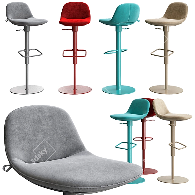 Sleek Beso Stool - Modern Seating 3D model image 1