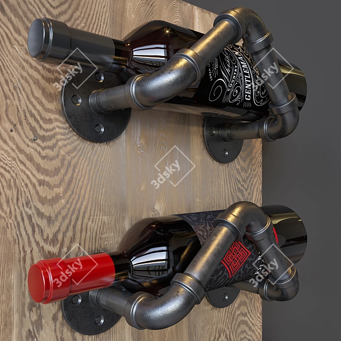 Elegant Merlot Wine Bottle 3D model image 3