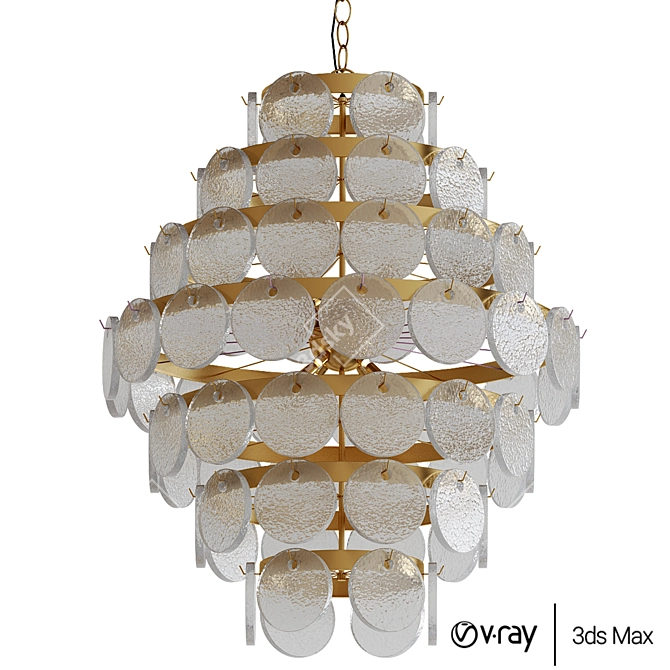 Elegant Luna Chandelier - Modern Indian Design 3D model image 1