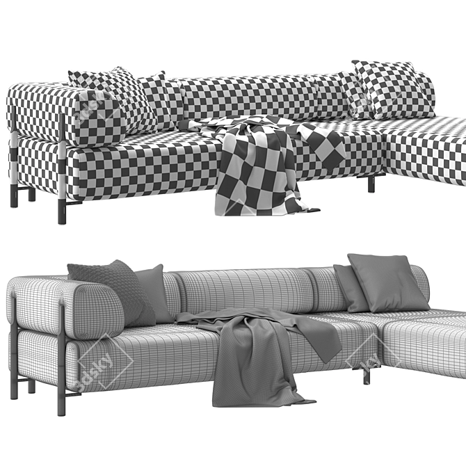 Adaptable Hem Palo Modular Sofa 3D model image 3