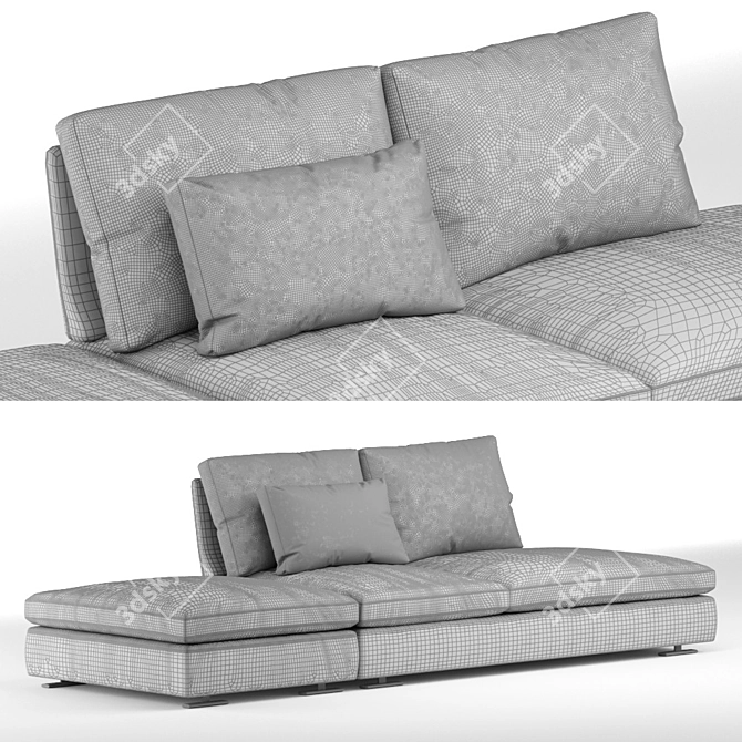 Sleek NOW-MOVE Sofa Set 3D model image 3