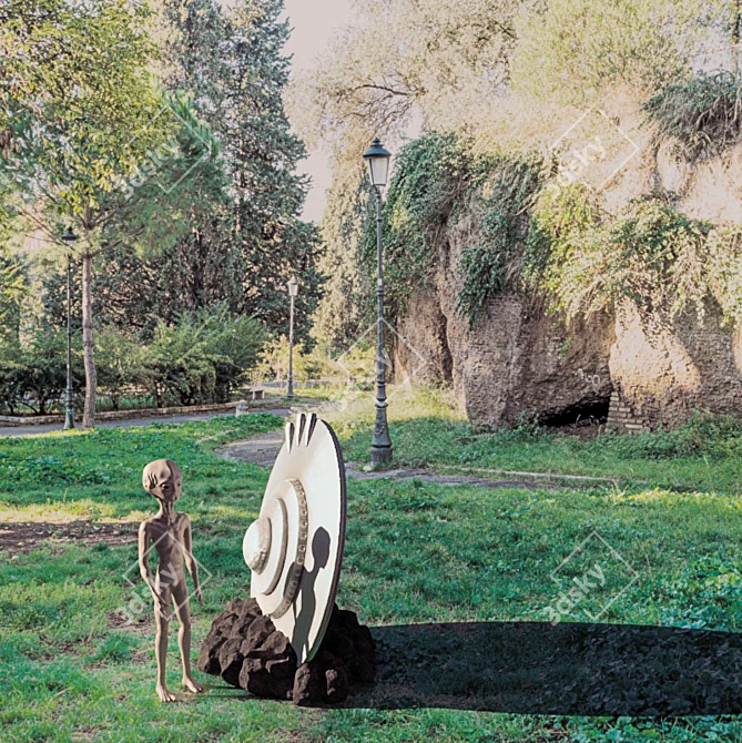 Cosmic Sculptures for Your Garden 3D model image 3