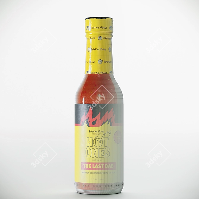 Flavorful Fire: 8-Bottle Hot Sauce Set 3D model image 3