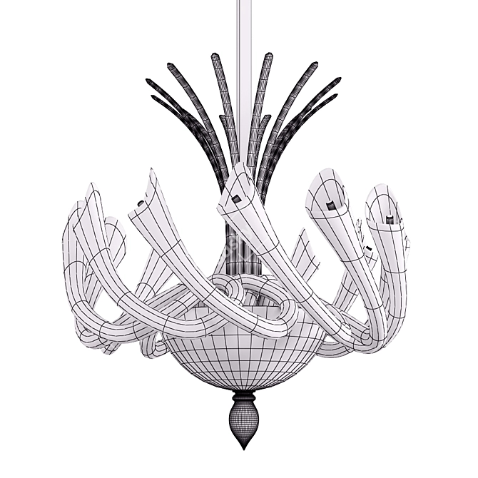 Modern Spanish Chandelier - 67cm Height, 72cm Diameter 3D model image 2