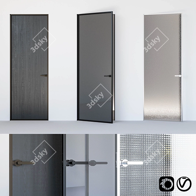 Modern Aladin Swing Mono Door 3D model image 1