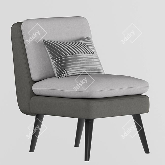 Modern Marshmallow Grey Accent Chair 3D model image 1