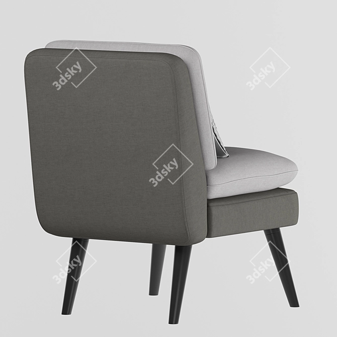 Modern Marshmallow Grey Accent Chair 3D model image 2