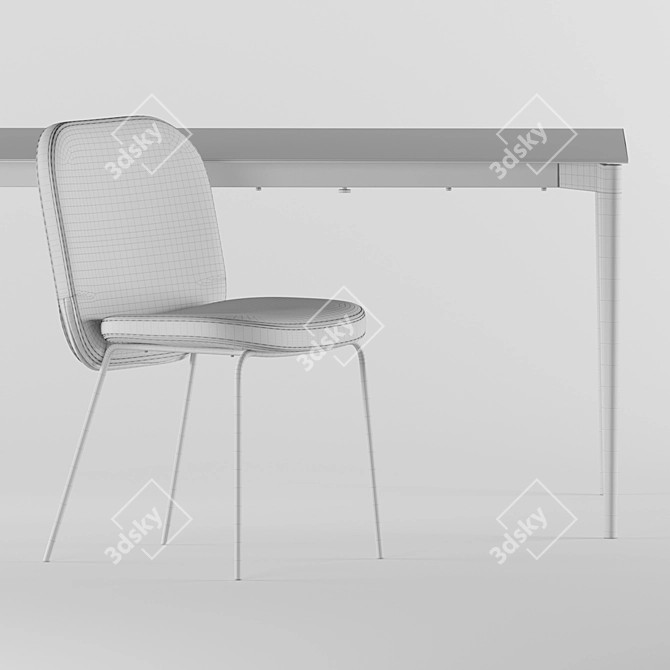 Elegant Safia Chair and Tandil Dining Table Set 3D model image 3