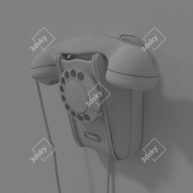 Classic Wall Phone 3D model image 3