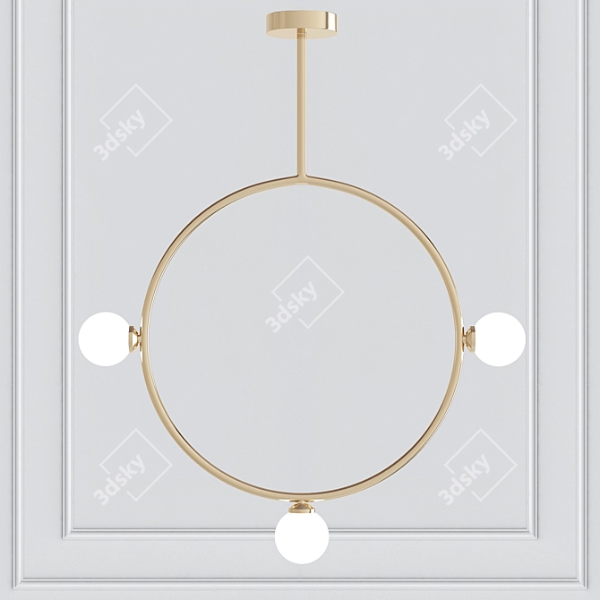 Elegant Circle Pendant Chandelier 3D model image 1